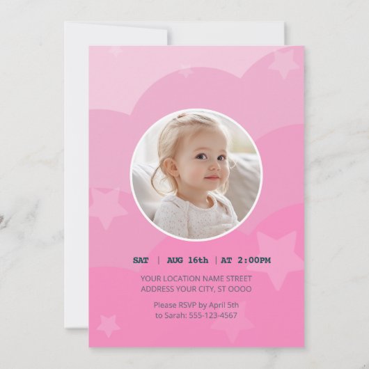  Lovely Unicorn Birthday Invitation 招待状 (裏面)