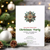 Lovely Victorian Christmas snowflake party invite 招待状