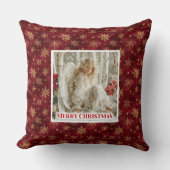 Lovely Vintage Angel Red Gold Festive Christmas  クッション (正面)