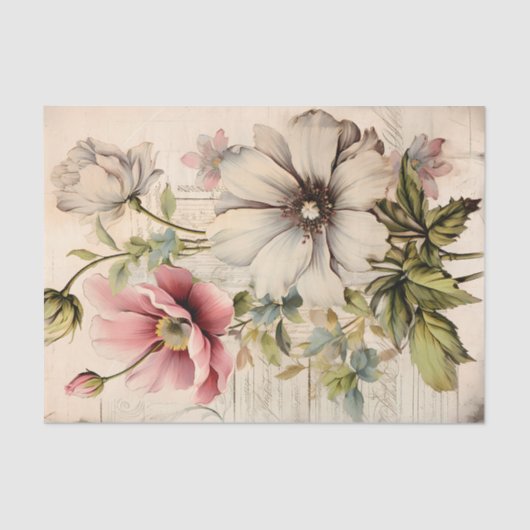 Lovely Vintage Inspired Botanical Flowers 薄葉紙 (正面)