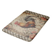 Lovely Vintage Rooster and Flowers Pattern  バスマット (アングル)