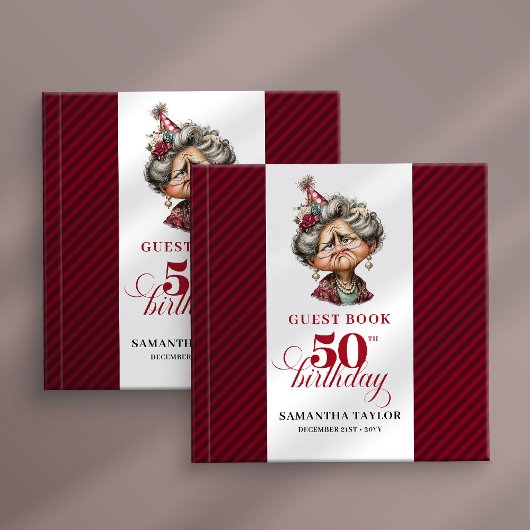 Lovely Whimsical Woman 50th Birthday Humor Book ゲストブック