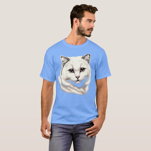 LOVELY WHITE CAT Tシャツ (正面フル)