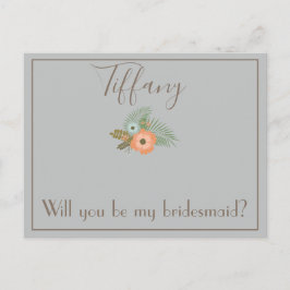 Lovely Will You be my bridesmaidフローラ ポストカード