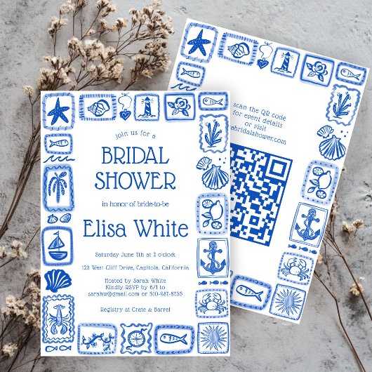 LoveNotes from Sea モダンカスタムブライダルシャワー 招待状