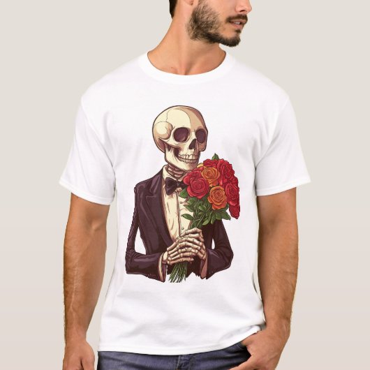 Lover Bones � Funny Romantic Skeleton Tシャツ (正面)