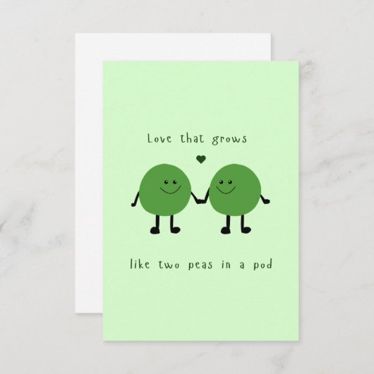 Lover Card Peas - cute two peas in a pod (正面/裏面)