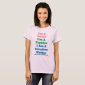 Lover Fighter Creative Writer Epic Author Slogan Tシャツ (正面フル)