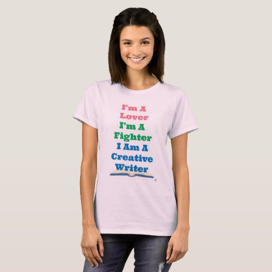 Lover Fighter Creative Writer Epic Author Slogan Tシャツ (正面フル)
