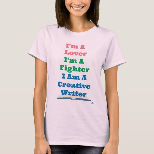 Lover Fighter Creative Writer Epic Author Slogan Tシャツ (正面)