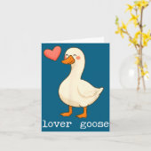 Lover Goose And Fighter Goose, Funny Couple Goose  カード (黄色い花)