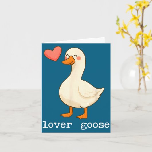 Lover Goose And Fighter Goose, Funny Couple Goose  カード (黄色い花)
