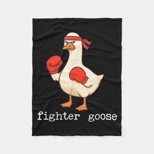 Lover Goose And Fighter Goose, Funny Couple Goose フリースブランケット (正面)