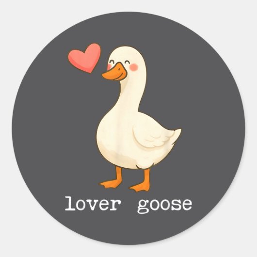Lover Goose And Fighter Goose, Funny Couple Goose  ラウンドシール (正面)