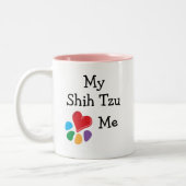 Lover_Iの動物のハート私のシーズー(犬) Tzu ツートーンマグカップ (左)
