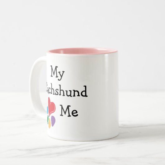 Lover_Iの動物のハート私のダックスフント ツートーンマグカップ (正面左)