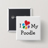 Lover_Iの動物のハート私のプードル 缶バッジ (正面&裏面)