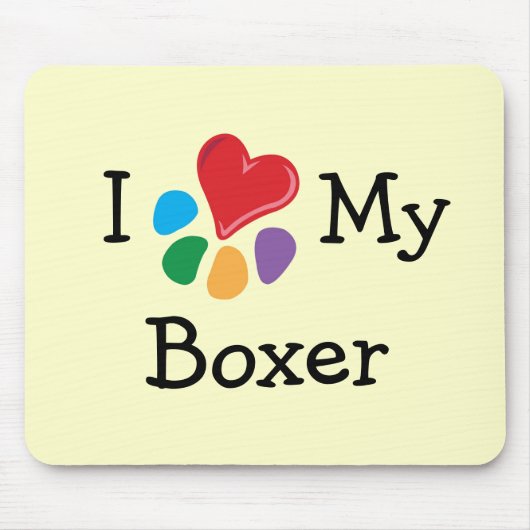 Lover_Iの動物のハート私のボクサー マウスパッド (正面)