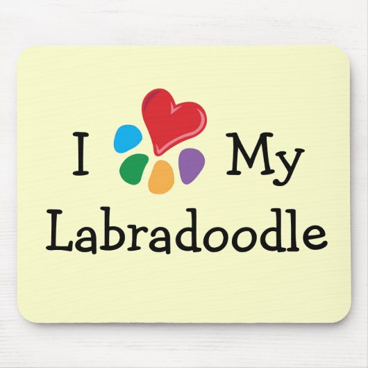 Lover_Iの動物のハート私のLabradoodle マウスパッド (正面)