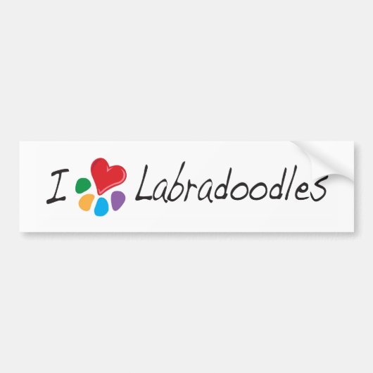 Lover_Iの動物のハートLabradoodles バンパーステッカー (正面)