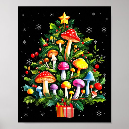Lover Xmas Mushroom Christmas Tree  ポスター (正面)