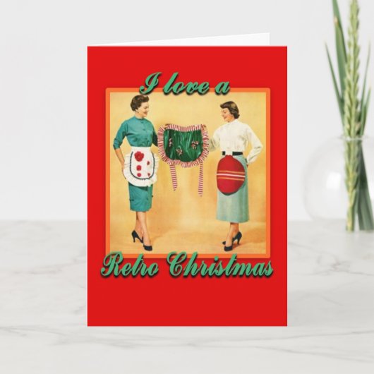 LoveRetroChristmasLadiesAprons-GreetingCard シーズンカード (正面)