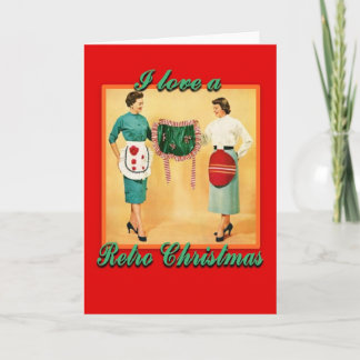 LoveRetroChristmasLadiesAprons-GreetingCard シーズンカード