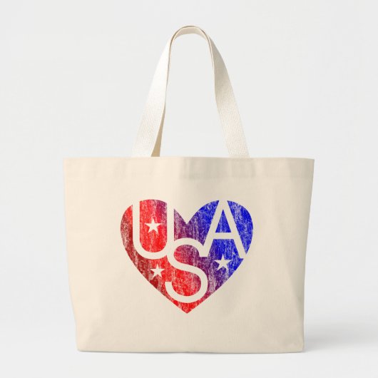 LOVER'Sハート® USAトートバッグ ラージトートバッグ (正面)