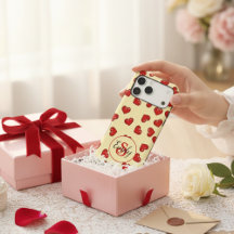 lovers赤いハートオンクラッシベージュカスタムモノグラム