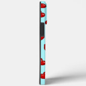 lovers赤いハートパターンonブルーカスタムモノグラム Case-Mate iPhoneケース (裏面 / 右)