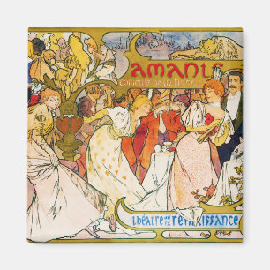 Lovers, Alphonse Mucha マグネット