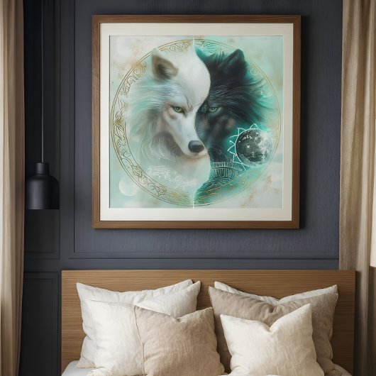 Lovers’ Balance – Mystical Yin Yang Wolf ポスター