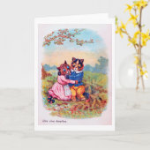 Lovers Cat (Strong Emotion), Louis Wain カード (黄色い花)