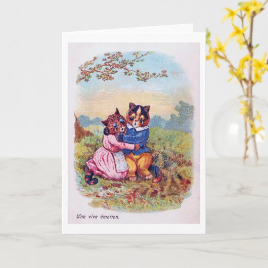 Lovers Cat (Strong Emotion), Louis Wain カード (黄色い花)