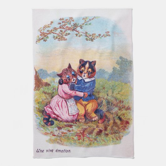 Lovers Cat (Strong Emotion), Louis Wain キッチンタオル (縦)