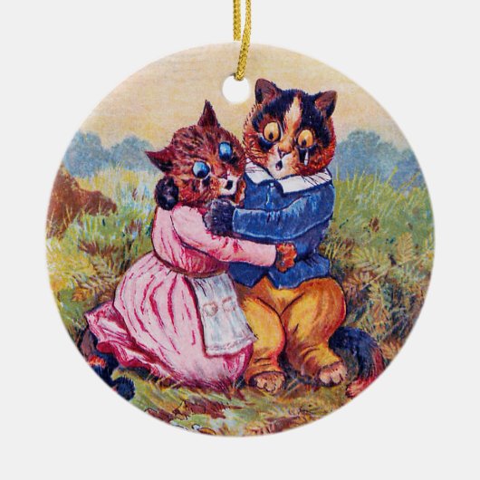 Lovers Cat (Strong Emotion), Louis Wain セラミックオーナメント (正面)
