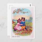 Lovers Cat (Strong Emotion), Louis Wain ポストカード (正面/裏面)
