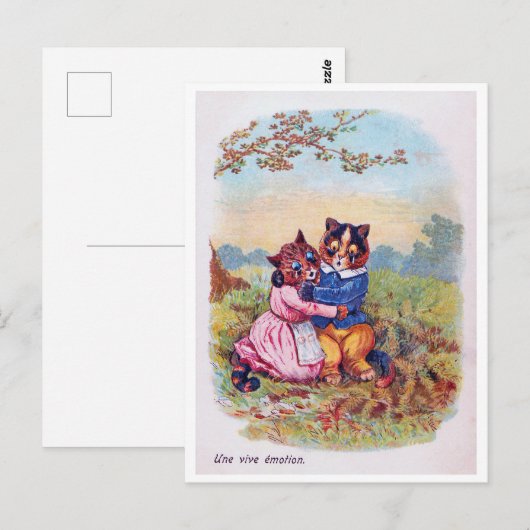 Lovers Cat (Strong Emotion), Louis Wain ポストカード (正面/裏面)