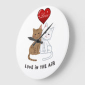 Lovers' Cat Wall Clock ラージ壁時計 (傾斜)