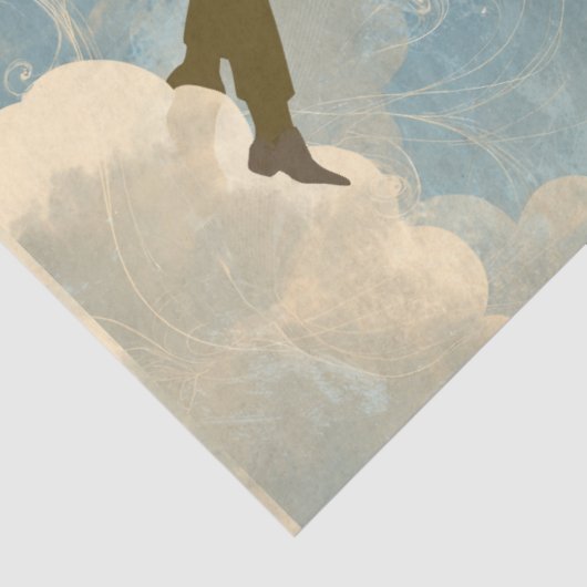 Lovers Couple in the Blue Sky Collage 薄葉紙 (詳細)