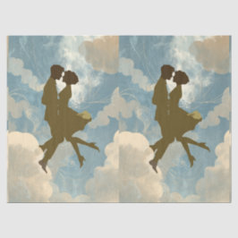 Lovers Couple in the Blue Sky Collage 薄葉紙