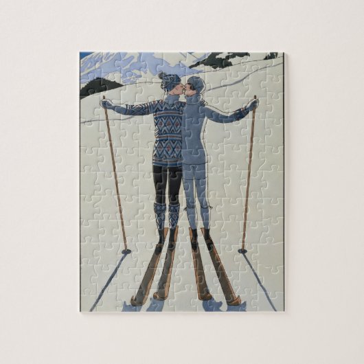 <Lovers in the Snow> ゲオルゲスBarbier著 ジグソーパズル (縦)
