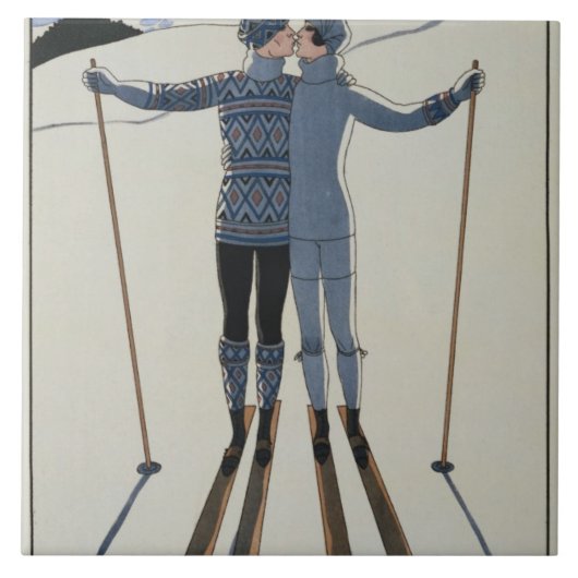 <Lovers in the Snow> ゲオルゲスBarbier著 タイル (正面)