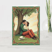 Lovers Kiss Under Tree Scene Card カード (正面)