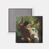 Lovers on a Swing.春バイピエールオーガストコット マグネット (正面/裏面)