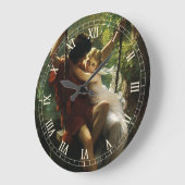 Lovers on a Swing.春バイピエールオーガストコット ラージ壁時計 (傾斜)