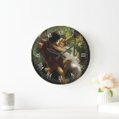 Lovers on a Swing.春バイピエールオーガストコット ラージ壁時計 (ホーム)