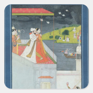 Lovers on a Terrace, c.1780-1800 スクエアシール