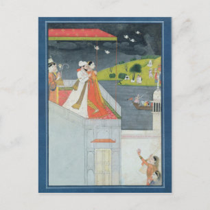 Lovers on a Terrace, c.1780-1800 ポストカード