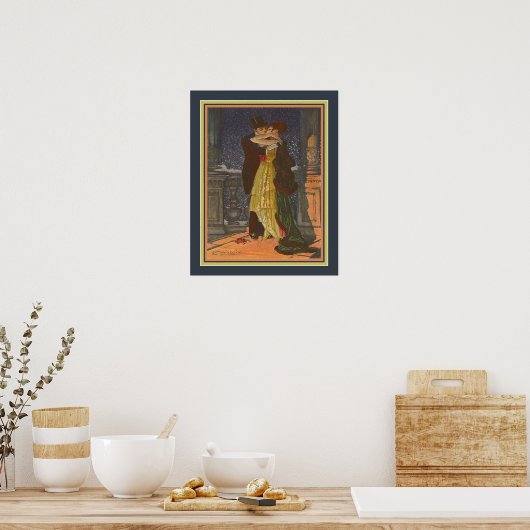 "Lovers on the Balcony"  by Achille Mauzan ポスター (キッチン)